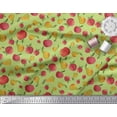 thumbnail image 2 of Soimoi Green Georgette Viscose Fabric Mix Fruit Print Fabric by Yard 44 Inch Wide, 2 of 3