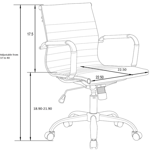 LeisureMod Chaise de Bureau Harris avec Cadre Doré
