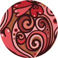 thumbnail image 1 of Ahgly Company Tapis Rond Lavable en Machine Intérieur Transitionnel Orange, 8 Pieds Rond, 1 of 7