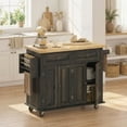 thumbnail image 2 of HOMCOM Modern Rolling Kitchen Island Cart with Drawers, Spice Rack, 2 of 10