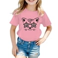 thumbnail image 1 of LUOGENLI T-Shirt pour Filles Enfant Filles Mignon Graphique Col Rond Manche Courte Tee Été Décontracté T-Shirt Chandails pour Filles Entraînement 7-8 Ans, 1 of 5