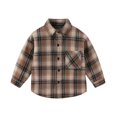 thumbnail image 1 of Tranfacy Chemises à Carreaux à Boutons pour Enfants à Manches Longues Col Rabattu Manteau d'Automne et Couche de Base, 1 of 3