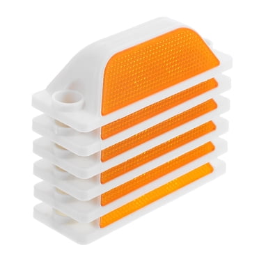 6pcs Road Reflectors Driveways Reflective Pavement Marker Rectangular Road Driveway Reflectors Acrylic Street Pavement Asphalt Stud Markers For Speed Bumps Sidewalks