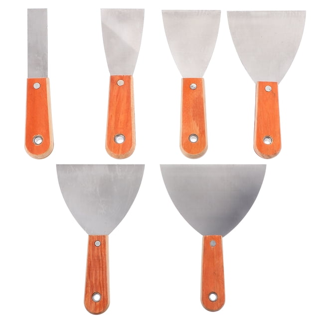 FRCOLOR Polished Scraper 6 Pcs Steel Putty Cutter Polished Scraper Practical Portable Blades Trowel Tool,7.48"X5.91"X0.59"