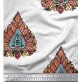 thumbnail image 1 of Soimoi Modal Satin Fabric Leaves & Floral Block Print Fabric by The Yard 42 Inch Wide, 1 of 3