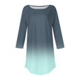 thumbnail image 4 of Pxiakgy Vente Chaude!! T-Shirts à Manches Longues Col Rond pour Femmes Printemps Automne Teinture sur Nœuds Hauts Amples Tunique Décontractée Blouse Col Printemps Tunique Imprimée Décontractée T-Shirts Trois Quarts Hauts pour Femmes Vert 3TG, 4 of 5