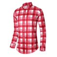 thumbnail image 1 of RXIRUCGD Chemise à Carreaux à Manches Longues pour Homme, Décontractée, Mode, Ample, Grande Taille, Combinaison, Rouge, Taille : L, 1 of 5