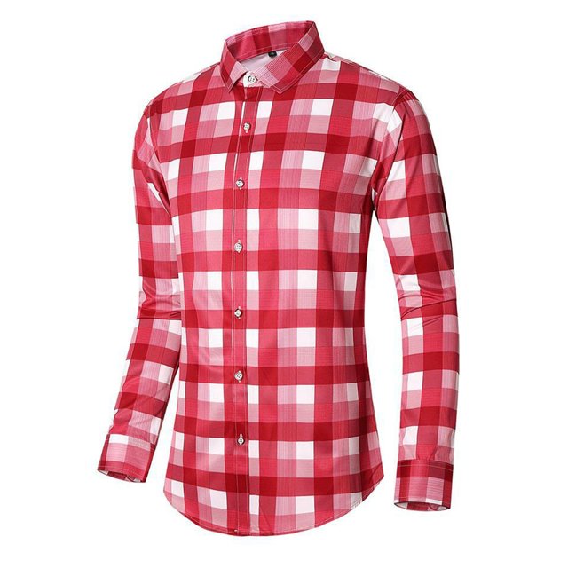 RXIRUCGD Chemise à Carreaux à Manches Longues pour Homme, Décontractée, Mode, Ample, Grande Taille, Combinaison, Rouge, Taille : L