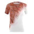 thumbnail image 4 of Hauts Tuniques pour Femmes Coupe Ample Chic Col Rond Manches Courtes Pli Régulier Blouse Imprimée T-shirt Hauts d'Été pour Femmes, 4 of 4