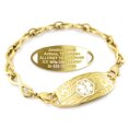 thumbnail image 1 of MedicEngraved Yellow Gold Stainless Steel Custom Medical Alert Bracelet - 6mm Infinity Link, 1 of 7