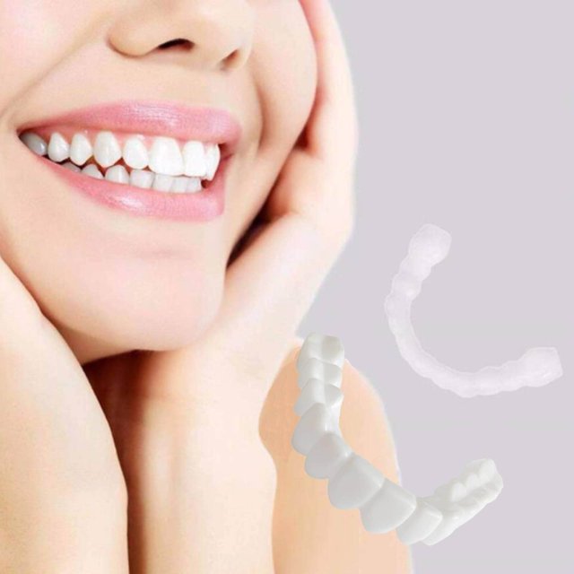 Dalazy Resin Teeth Dental Fake Teeth Smiling Veneers Upper with Box