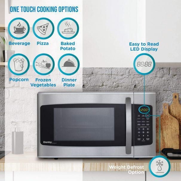 Micro-ondes de comptoir Danby DMW111KSSDD de 1,1 pi3 en Acier Inoxydable