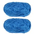 thumbnail image 1 of Unique Bargains 2 Pelotes Fil Velours Fil Chenille 87,49 Verges Polyester Fil Doux pour Couverture 2 Pcs Saphir, 1 of 7