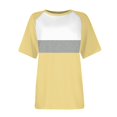 thumbnail image 4 of Timegard Womens Top Crewneck Drop Shoulder Short Sleeve Blouse Casual Comfy Color Block Tee Shirts Top, 4 of 5