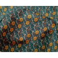thumbnail image 4 of oneOone Silk Tabby Fabric Leaves & Floral Block Printed Fabric 1 Yard 42 Inch Wide, 4 of 4