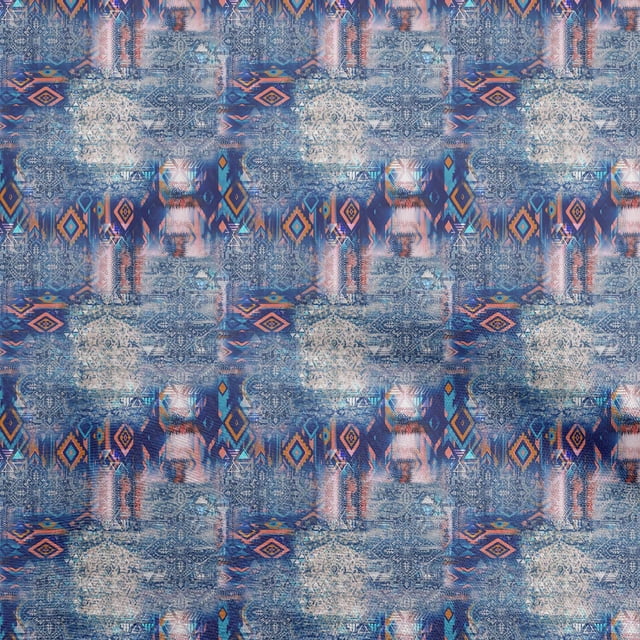 oneOone Silk Tabby Blue Fabric Patchwork Sewing Material Print Fabric By The Yard 42 Inch Wide