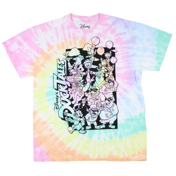 Disney Ducktales Men's Character Group Tie-Dye T-Shirt, X-Small