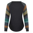 thumbnail image 4 of Pompotops Haut Décontracté à Manches Rayées Patchwork pour Femmes T-Shirt Ample à Manches Longues Blouse, 4 of 6
