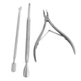 thumbnail image 2 of Coupe-cuticules avec Coupe-Ongles, Poussoir, Lot de 3, Outil Grattoir pour Manucure, 2 of 8