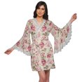 thumbnail image 1 of Moomaya Peignoir en Coton pour Femmes Robe de Chambre Imprimée Courte Peignoir de Douche Nuptiale, 1 of 6