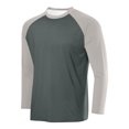 thumbnail image 2 of BiZtdJrK Sun Protection Shirts for Men Fashion Color Block Long Sleeve Workout Tops Rash Guard Quick Dry Hiking Fishing Shirt, Gray, S, 2 of 3