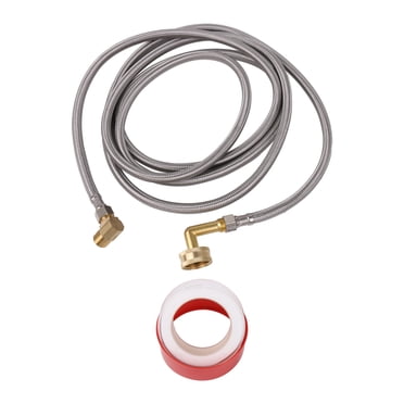 BQLZR Dishwasher Hose Installation Kit Water Supply Line w/ 3/8" and 3/4" Elbow & Tape