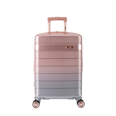 iFLY Spotlight 20" Expandable Hardside Spinner Carry-on Luggage, Rose Gold Ombre