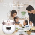 thumbnail image 2 of Cuckoo 6-Cup Twin Pressure Rice Cooker with Steam Tray, 14 Modes: White Rice, GABA Rice, Steam, Porridge, Scorched Rice & More, CRP-RT0609FW, White, 2 of 9