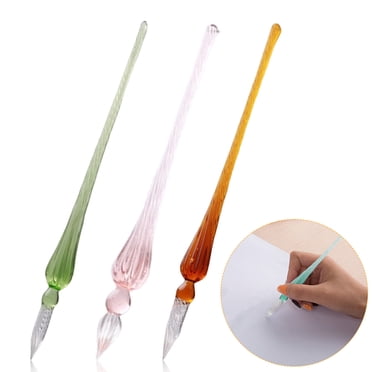 Stylo Trempé en Verre Bandes Dessinées Peinture Beaux Effets de Couleur Stylo Trempé Écriture Fluide Expérience de Dessin Outil d'Art Multifonction