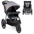 thumbnail image 1 of Poussette de Jogging Babyjoy Pliable avec Auvent Ajustable, Plateau Détachable, Porte-Gobelets, Gris, 1 of 10