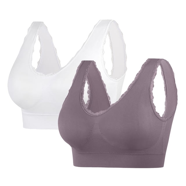 Soki 2pc Sports Bra for Women Padded Seamless Medium Impact Yoga Running Bras
