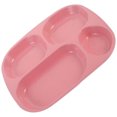 thumbnail image 4 of 1Pcs Plates with Dividers Pink Square Wheat Straw Durable for Children, 4 of 8