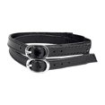 thumbnail image 2 of 2 Pcs Sangle de Chaussure Détachable Réglable Flexible en Cuir Attache Cheville Remplacement Bande Antidérapante pour Femmes Dames, Noir Mat, 2 of 8