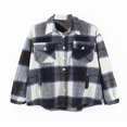 thumbnail image 1 of Womens Plaid Button Down Blouses Coat Thicken Jackets Cardigans Oversize Shirts S, 1 of 6