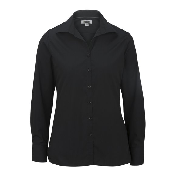 EDWARDS Women's' LIGHTWEIGHT OPEN NECK POPLIN BLOUSE-LONG SLEEVE--5295