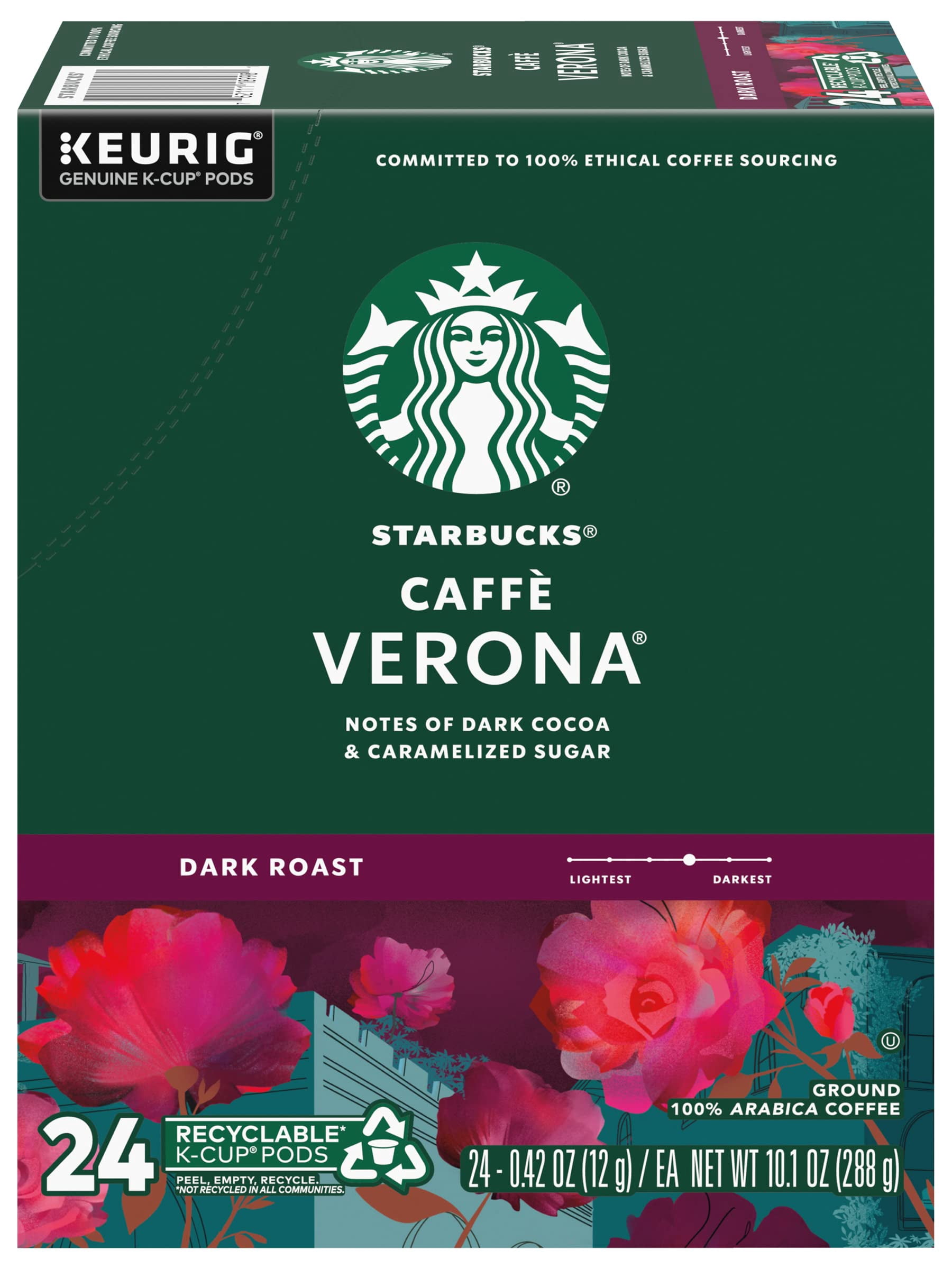 Starbucks Caffe Verona Dark, K-Cup For Keurig Brewers, 24 Count (Packaging May Vary) Packaging May Vary