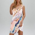 thumbnail image 1 of Ovzne Robes pour Femmes 2025 Robe Femme Robe de Printemps et d'Été pour Femmes Vacances Bouton Col en V à Bretelles Robe Haut Robe de Printemps Liquidation, 1 of 7