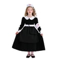 thumbnail image 1 of Robes de Bal de Fin d'Année Formelles Noires pour Bébé, Robe de Soirée pour Enfants Garçon Fille, Manches Longues Courtes, Col Ras du Cou, Midi, Tenue de Soubrette, Déguisements de Cosplay, Robe, Robes de Retour à la Maison Enfant 2025 7 Ans, 1 of 7