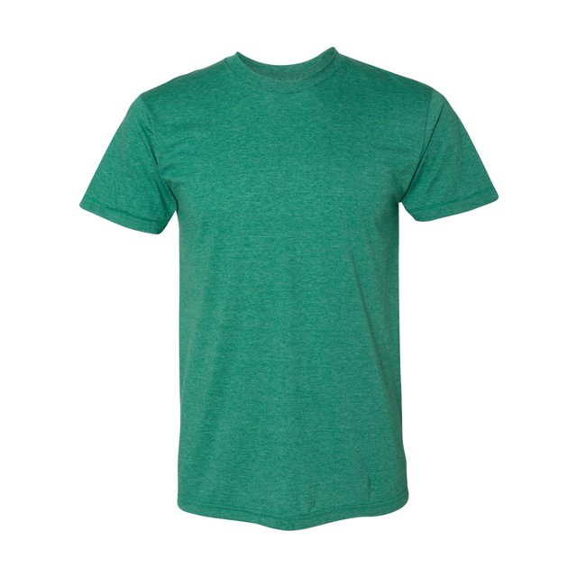 American Apparel 50/50 Tee, S, Heather Vintage Green