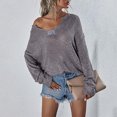 thumbnail image 4 of EGNMCR Cardigans pour Femmes, Chandails pour Femmes Mode Décontractée Col en V Manches Longues Tricoté Hauts Chandail Femmes, 4 of 8