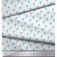 thumbnail image 2 of Soimoi Blue Poly Georgette Fabric Palm Tree Decor Fabric Printed Yard 52 Inch Wide, 2 of 5