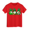 thumbnail image 1 of PMVFHDE Hauts d'Été pour Filles T-Shirts Mignons pour Filles Hauts Courts pour Filles Hauts de Sortie pour Filles T-Shirt à Manches Courtes Col Rond d'Été Coupe Décontractée Chemises Basiques Rouge, 4-5 Ans, 1 of 4