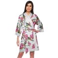 thumbnail image 1 of Moomaya Robe Imprimée en Coton pour Femmes Kimono Préparation Demoiselle d'Honneur Peignoirs en Dentelle, 1 of 6