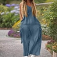 thumbnail image 4 of Wlynlyn Combinaisons Grande Taille pour Femmes Combinaisons Sans Manches Col en V Pantalons Larges Taille TG, 4 of 7