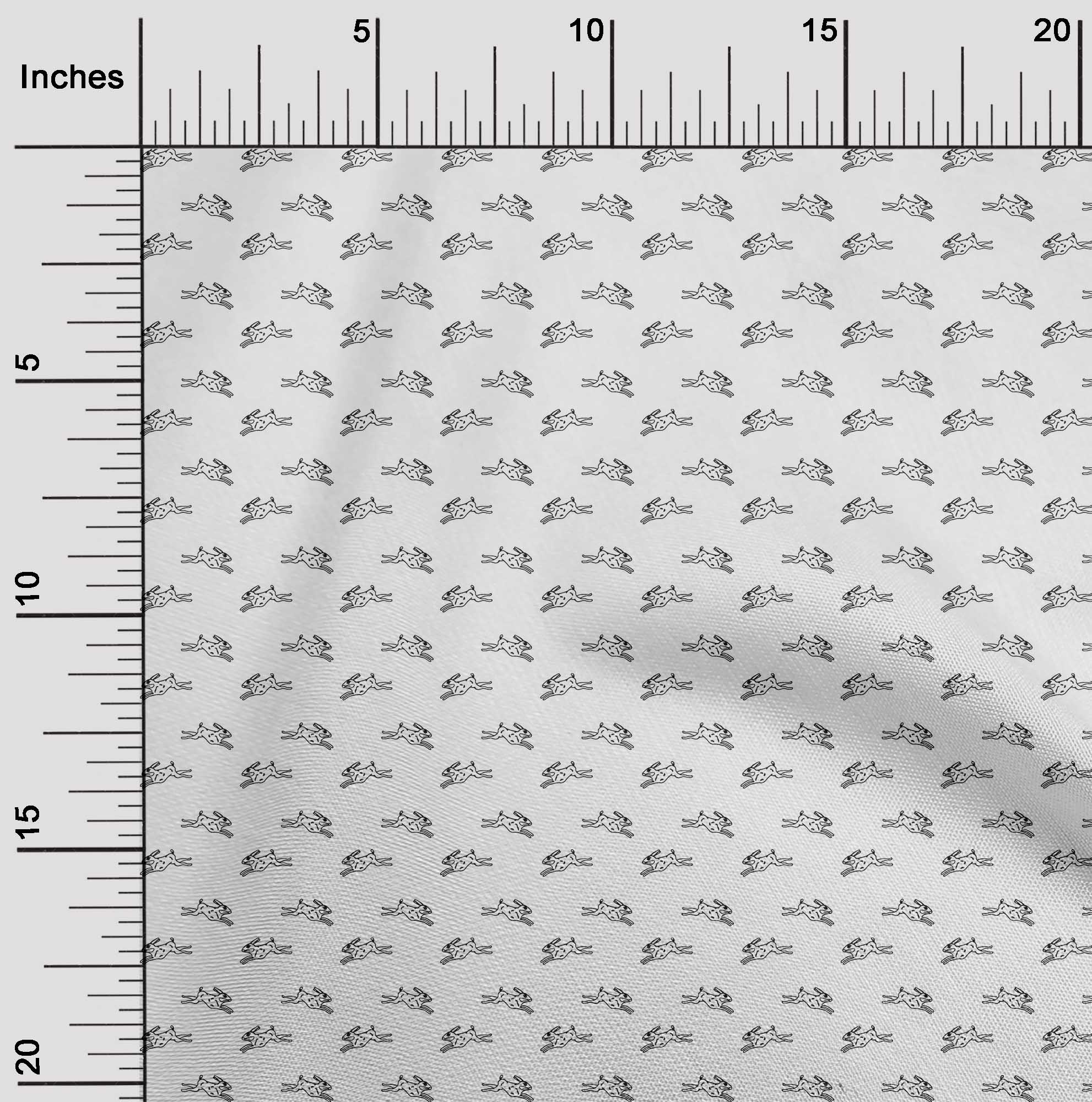 oneOone Cotton Jersey White Fabric Rabbit Animal Fabric For Sewing Printed Craft Fabric By The Yard 58 Inch Wide