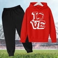 thumbnail image 3 of Sunnyoo Boys 2Pcs Outfits Letter Print Pullover Hoodie and Sweatpants Set, 3 of 3
