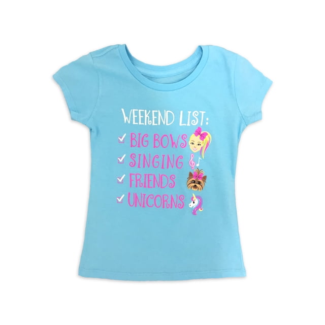 Jojo Siwa Girls 4-16 Weekend List Short Sleeve Tee