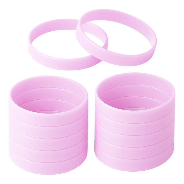 GOGO 12 PCS Adult Rubber Bracelets for Football Game, Silicone Wristbands for Pink Ribbon Awareness Event