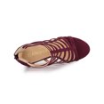 thumbnail image 4 of BLISSFUL STEP Women's Open Toe Platform Stiletto Heel Cage Heeled Sandals Burgundy 6, 4 of 8