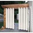 thumbnail image 1 of Cross Land Rideaux d'Extérieur Imperméables pour Patios, Auvent de Gazebo, Rideaux d'Intimité, Stores/stores, Rayures, Draperies pour Patio, Porche, Porte, Pergola, Cabane, Gazebo, Quai, Ivoire, Deux Pièces (54"x108 Pouces, Blanc)..., 1 of 6